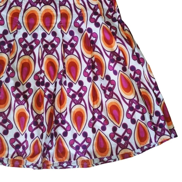Mossimo Retro Vintage Printed  Lightweight A-Line Full Skirt Pleats 6 - Picture 3 of 6